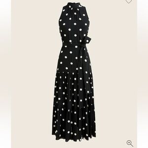 NWT J Crew Drapey Tiered Dress in Polka Dot
